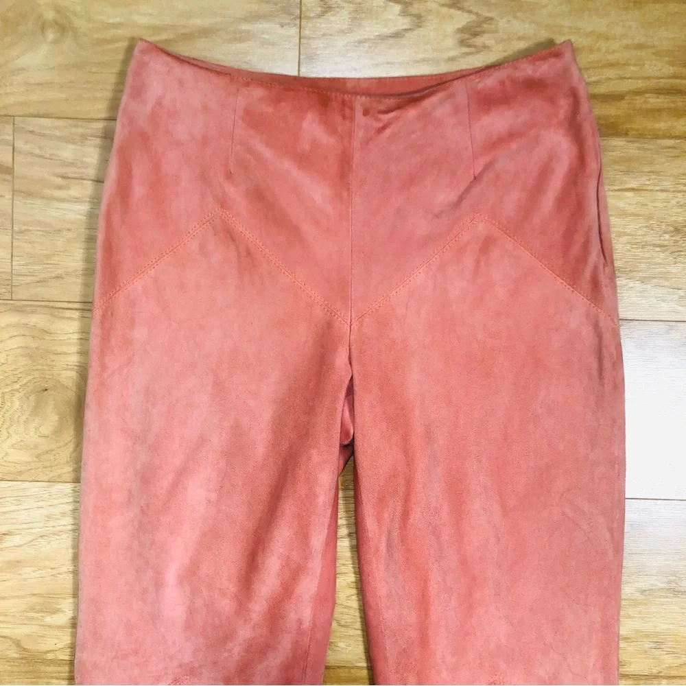 Valentino coral suede flare pants Sz 6 - Picture 3 of 16